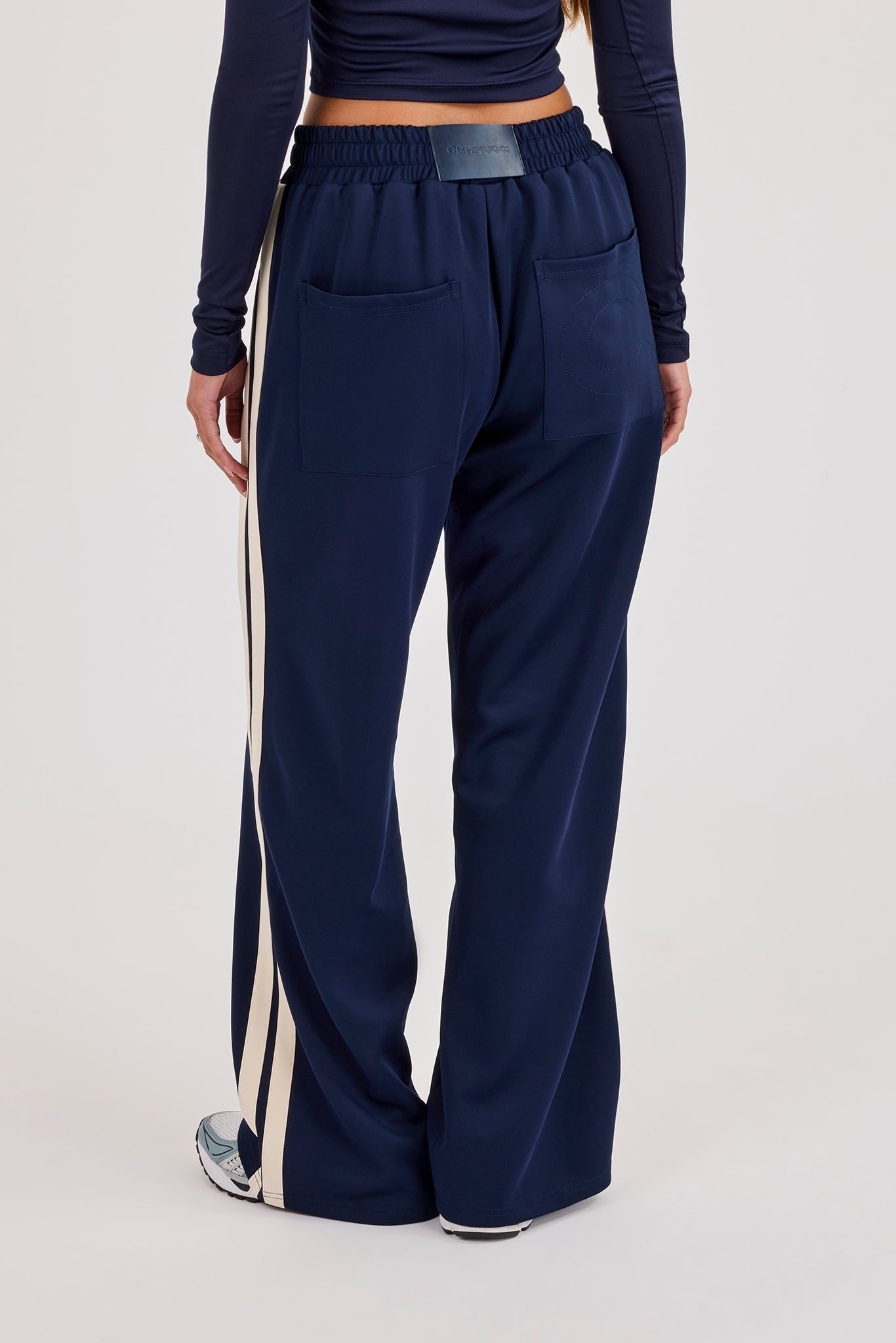 Ipanema Wide Leg Taping Track Pant - Navy Blue